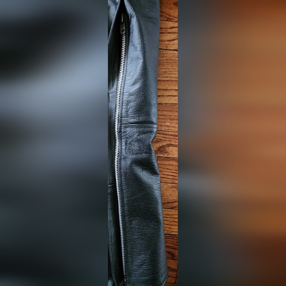 Chaps Genuine Leather Motorcycle Pro Rider Black Size Large - Picture 13 of 15